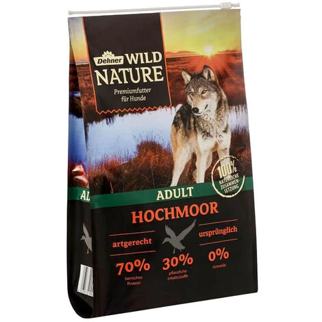 Dehner Wild Nature Hundetrockenfutter Adult, Hochmoor, 4 Kg 1 Dehner Wild Nature Hundetrockenfutter Adult, Hochmoor, 4 Kg