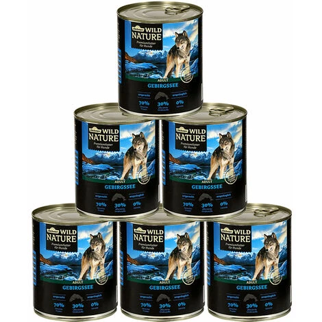 Dehner Wild Nature Hundefutter Adult, Gebirgssee, 6 X 800 G (4.8 Kg) 1 Dehner Wild Nature Hundefutter Adult, Gebirgssee, 6 X 800 G (4.8 Kg)