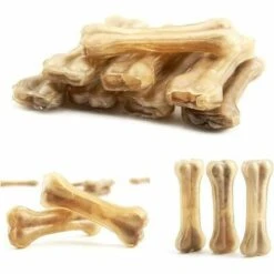 DECKON Pet Dogs Bone Natural Bone Chew Acht Darm Gef��llte Hundeknochen Aus Rohhaut Leckere Kausnacks F��r Kleine Hunde/gro?e Hunde (4 St��ck/3 Zoll) -HundeSchmaus Verkäufe 66987517 4